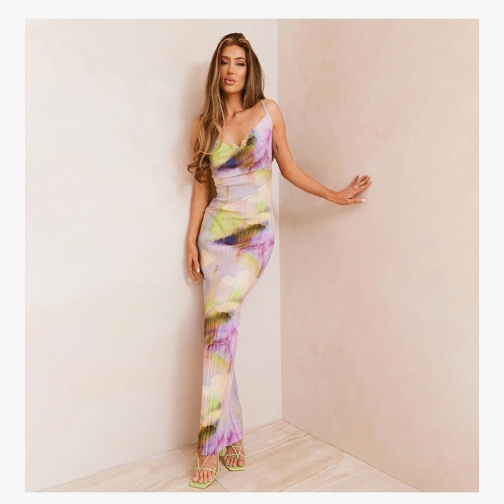 Elegant Multicolor Maxi Dress